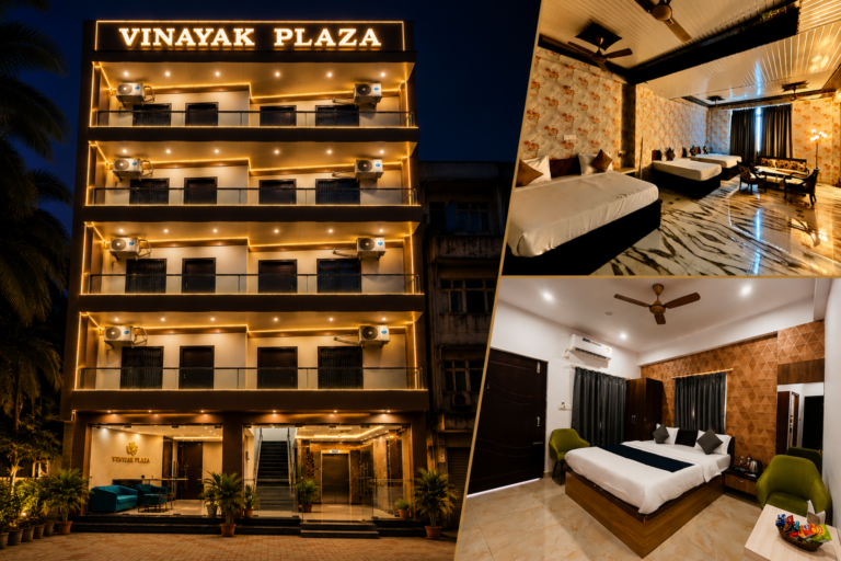 Hotel building and rooms