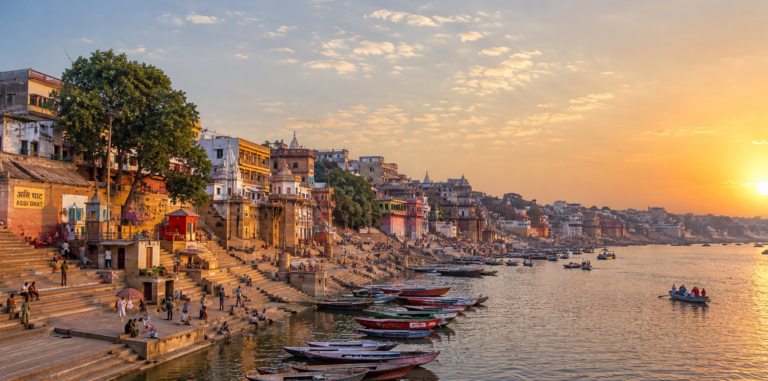 Ghats of Varanasi at sunset